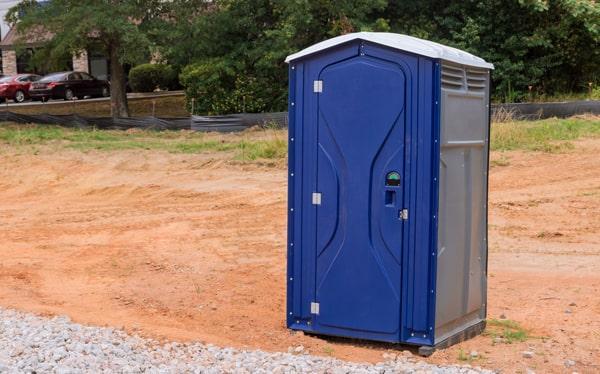 Clean portable restroom ready for an outdoor event